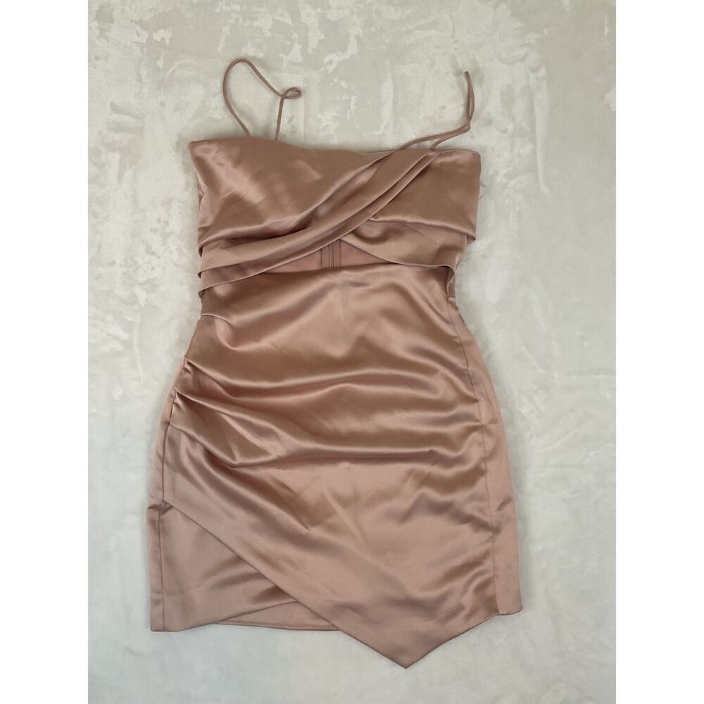 Zara Cut Out Satin Effect Mini Dress